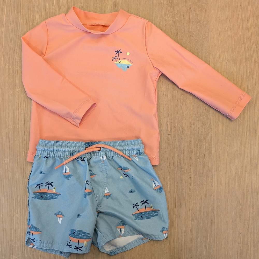 Kids Swim Set - Peach and Blue